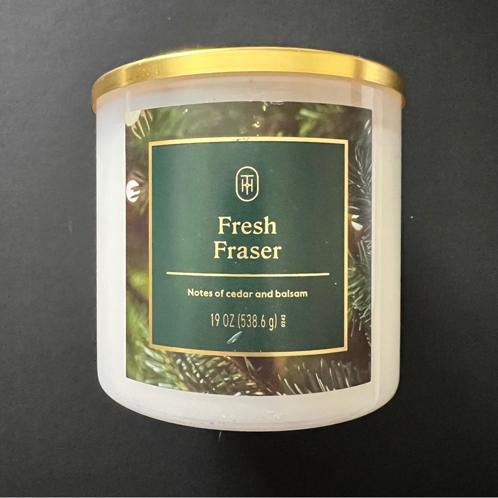 Threshold Fresh Fraser Scented Candle - White with Gold Accents
